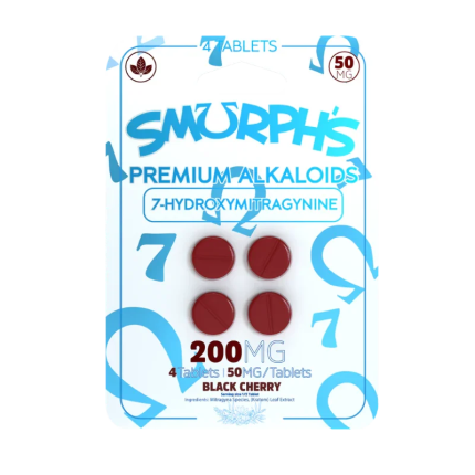 Smurph's 4ct 7OH Tabs Black Cherry 50mg per Tablet - Seven Tech