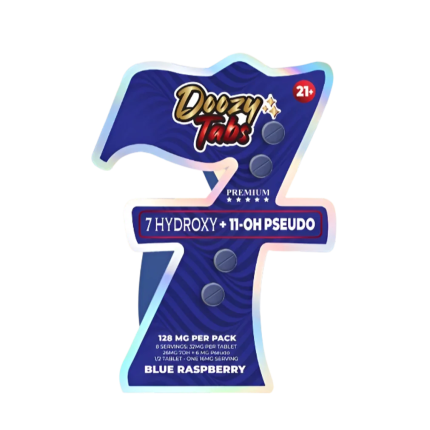 Doozy Tabs 4ct 7OH+11OH Pseudo Chewable Tabs Blue Raspberry 32mg per Tablet - Seven Tech