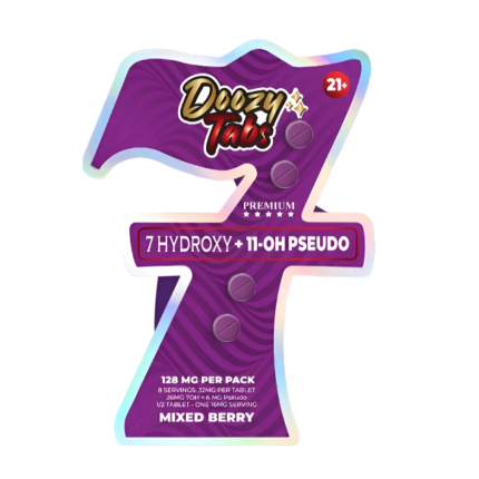 Doozy Tabs 4ct 7OH+11OH Pseudo Chewable Tabs Mixed Berry 32mg per Tablet - Seven Tech