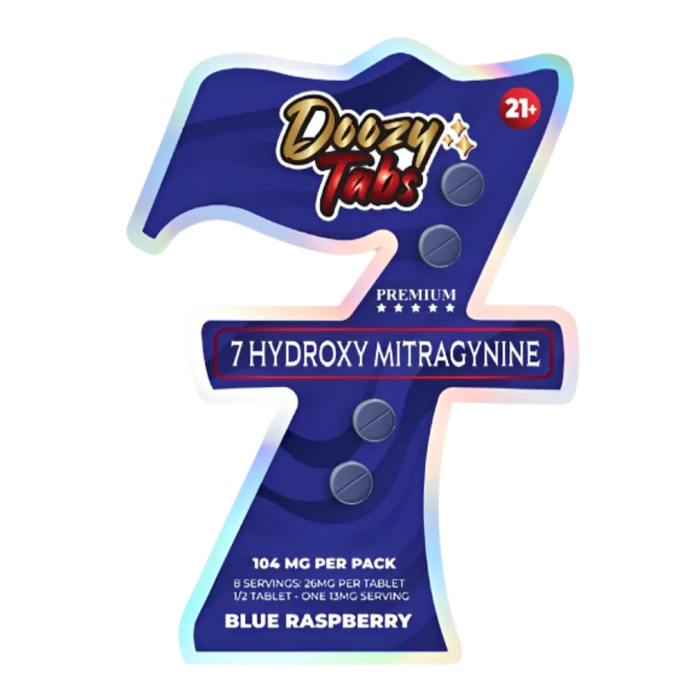 Doozy Tabs 4ct 7OH Chewable Tabs Blue Raspberry 26mg per Tablet - Seven Tech