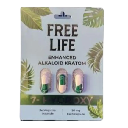 Free Life Enhanced Alkaloid Kratom Capsules for Health Care - Seven Tech
