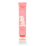 Pink and white package of juul cherry lime kratom extract powder on a white background