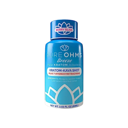 Pure Ohms Kratom Kava Shot Breeze Berry Bliss 60ml - Seven Tech