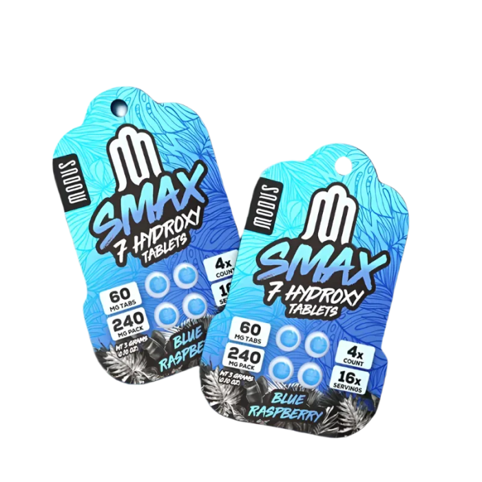 Modus Smax 4ct 7OH Blue Raspberry 60mg Per Tablet - Seven Tech