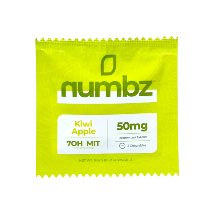 Numbz 7OH + MIT Chewable Tablets Kiwi Apple 2ct 25mg Per Tablet - Seven Tech