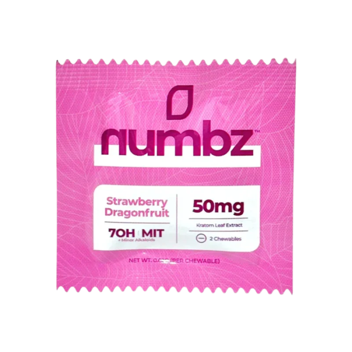 Numbz 7-OH + MIT Chewable Tablets Strawberry Dragonfruit 2ct 25mg Per Tablet - Seven Tech