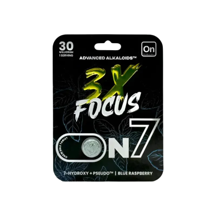 On7 1ct 7OH & Pseudo Blue Raspberry 3x Focus Tabs 30mg per Tablet - Seven Tech