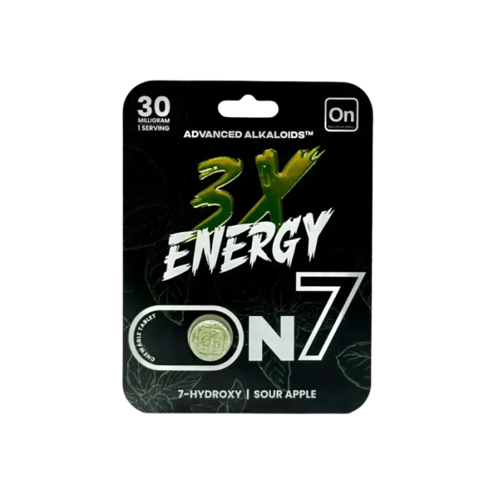 On7 1ct 7OH Sour Apple 3x Focus Tabs 30mg per Tablet - Seven Tech