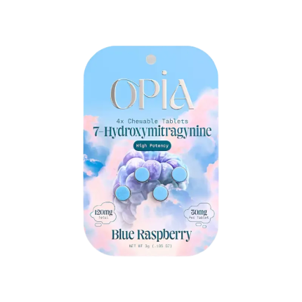 Opia 4ct 7OH Chewable Tabs Blue Raspberry 30mg per Tablet - Seven Tech