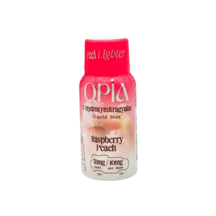 Opia 7 Hydroxymitragynine Liquid Shot Raspberry Peach 30ml - Seven Tech
