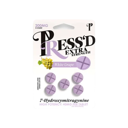 Press'D 5ct 7OH Tabs Extra Strength White Grape 40mg per Tablet - Seven Tech