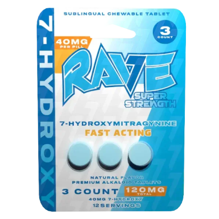 Rave 3ct 7OH Chewable Tabs Super Strength 40mg per Tablet - Seven Tech
