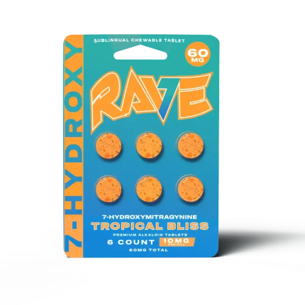 Rave 6ct 7OH Chewable Tabs Tropical Bliss 10mg per Tablet - Seven Tech