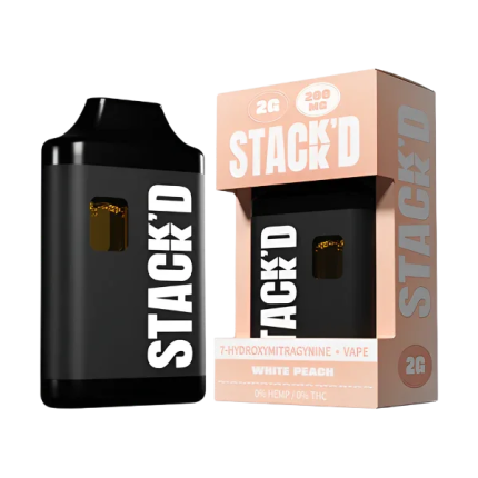 STACK'D 7-HYDROXYMITRAGYNINE WHITE PEACH VAPE 2G 200mg 7OH - Seven Tech