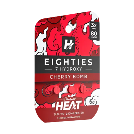 Straight Heat 3ct 7OH Eighties Tabs Cherry Bomb 80mg per Tablet - Seven Tech