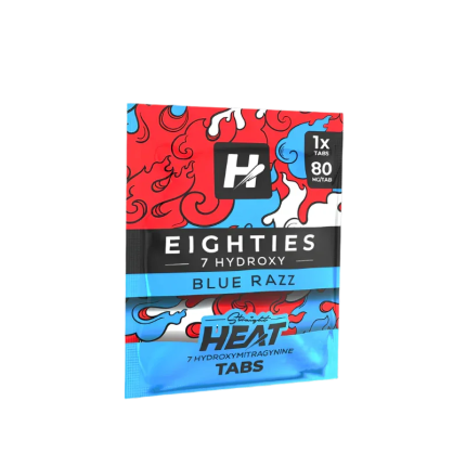 Straight Heat Eighties 7-Hydroxy Tablets 80mg 1ct - Blue Razz - Seven Tech